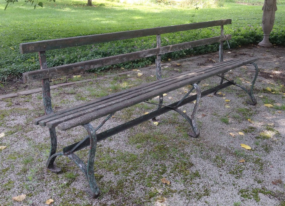 Vintage Wood and Iron Park Bench
