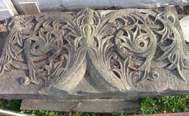 19th c. Carved Limestone Panel
