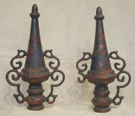 Cast Iron Finials With Scrolled Arms